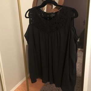 Black cold shoulder top